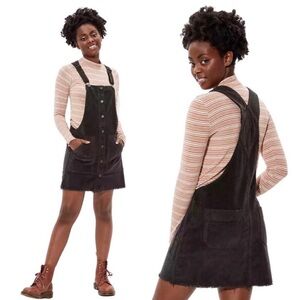 NWT American Eagle Corduroy Overalls Jumper Dress Frayed Hem Size XS